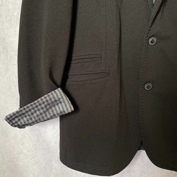 Zara Man Sport Coat Mens Size 42 Black Single Breasted Slim Textured Blazer - Picture 5 of 16